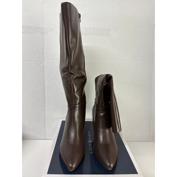 Karen Scott Women's FREYLN Comfort Insole Thigh-High Boots Chocolate Size 9.5M - Picture 5 of 7